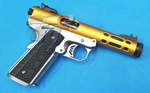 WE Galaxy 1911 GBB Airsoft (Gold Slide / Silver Frame) - Click Image to Close